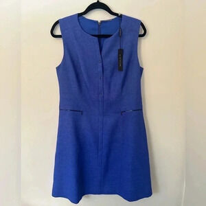 Elie Tahari - Cobalt Woven A-Line Career Business Party Dress Sz 12 NWT